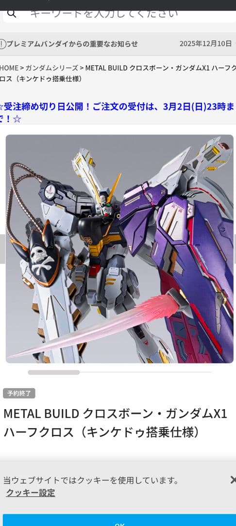 L BUILD クロスボーン・ガンダムX1 ハーフクロス(キンケドゥ搭…