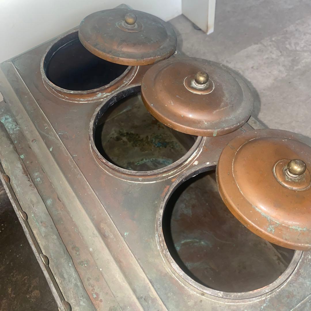 昭和レトロ　燗銅壺 火鉢 囲炉裏 純銅 竈 酒燗器　大正ロマン　骨董　希少