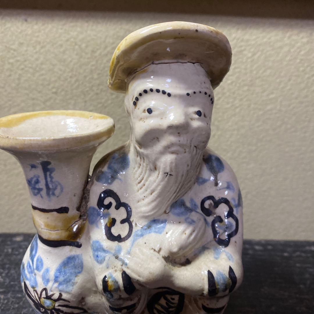 中国古玩変形人物花生14cm9cm6cm