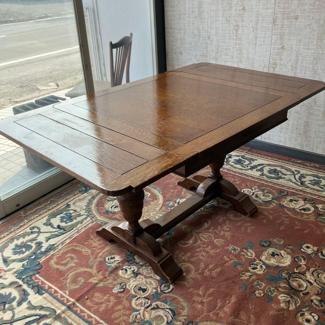 オランダアンティーク 無垢材 エクステンションテーブル 伸縮式ダイニングテーブル