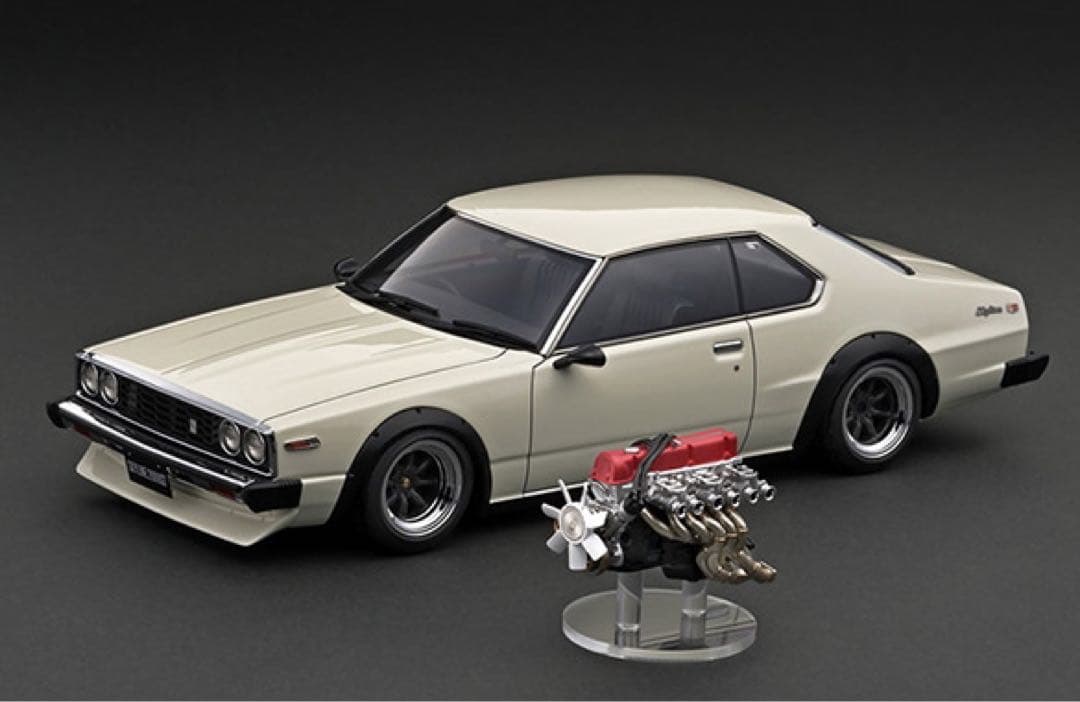 イグニッションモデルスカイラインジャパン2ドアL型エンジン模型付き1/18モデル