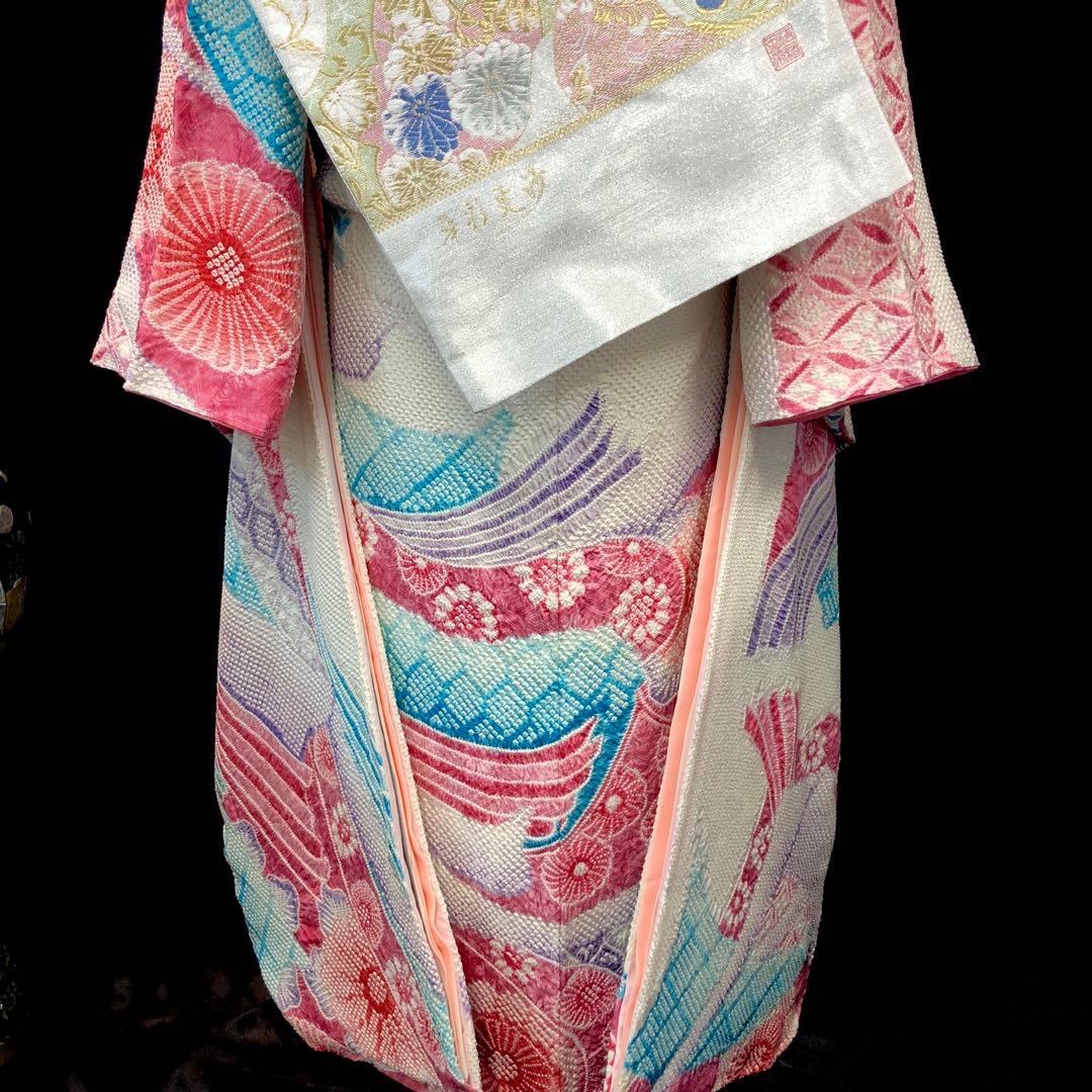 振袖フルセット■未使用■藤娘きぬたや■吉祥熨斗模様■総絞り■振袖一式