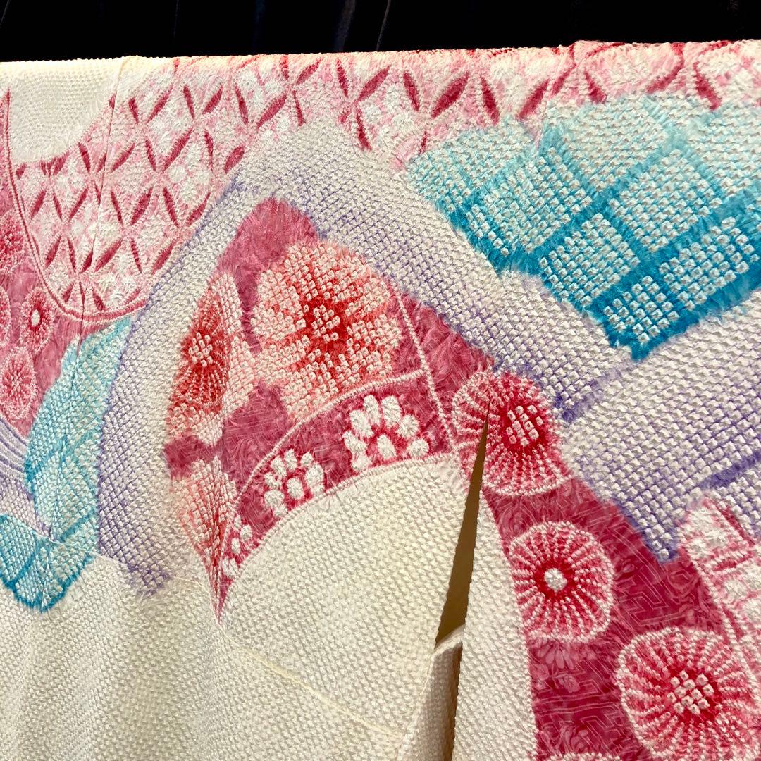 振袖フルセット■未使用■藤娘きぬたや■吉祥熨斗模様■総絞り■振袖一式