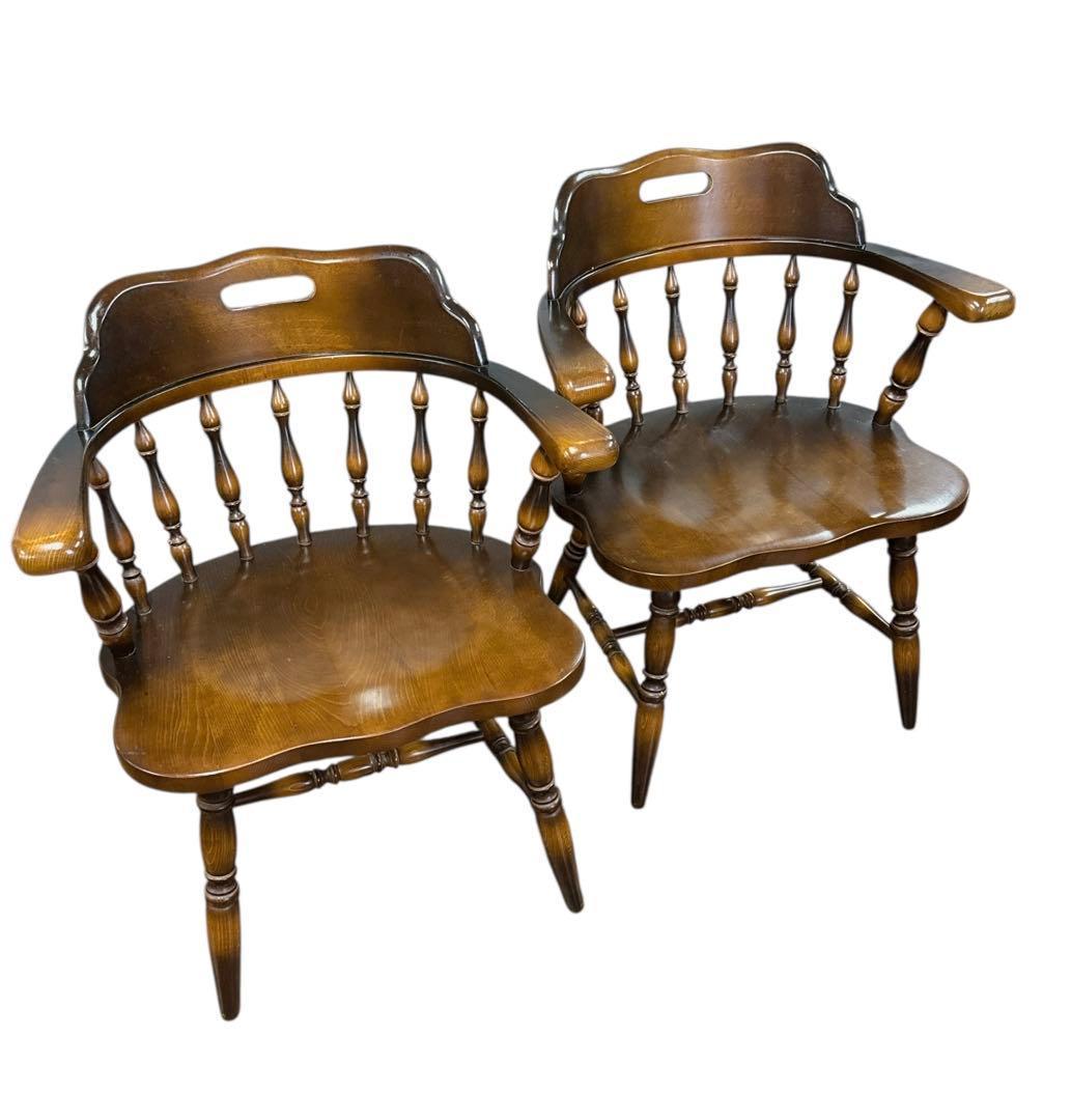 穂高 アームチェア 飛騨産業 キツツキ イス 2脚 ウインザーチェア