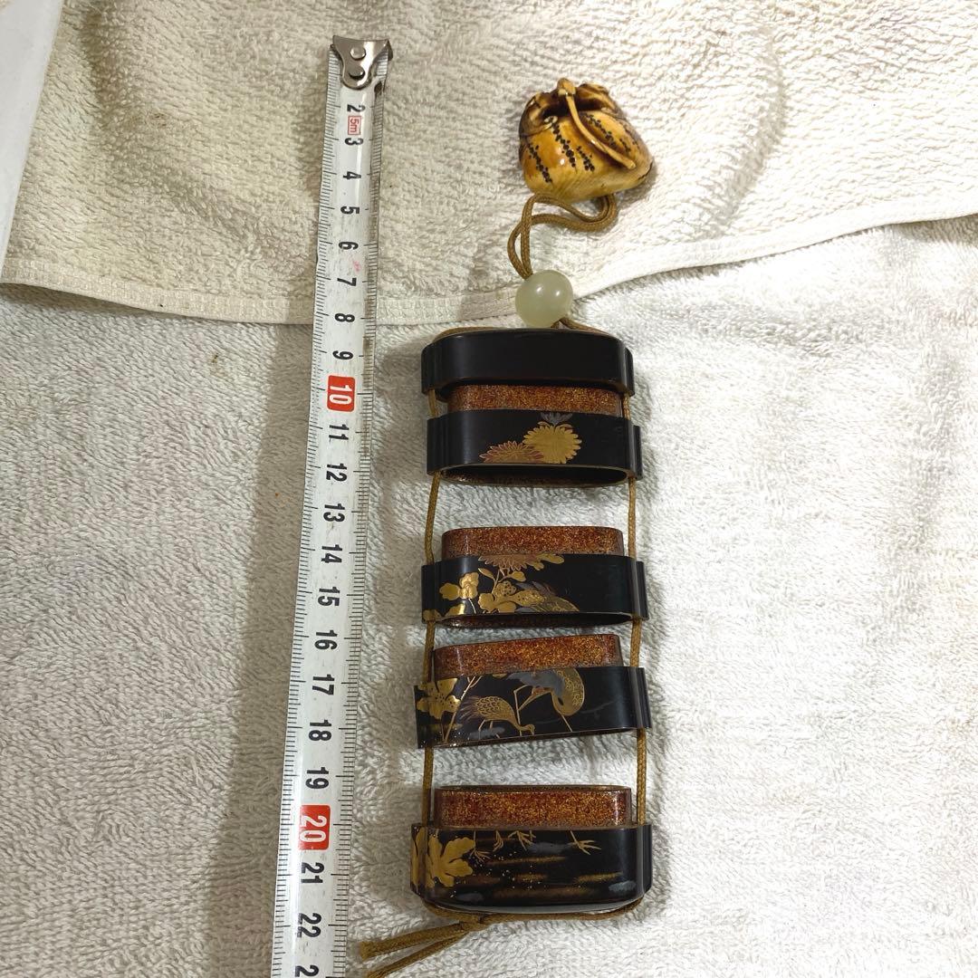 A-2 印籠　金蒔絵　装飾品　アンティーク　美術品　工芸品　漆芸　漆器　木箱付き