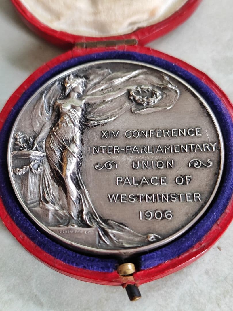 希少1906 イギリス ロンドン 列国議会同盟会議 銀貨大型 シルバーメダル