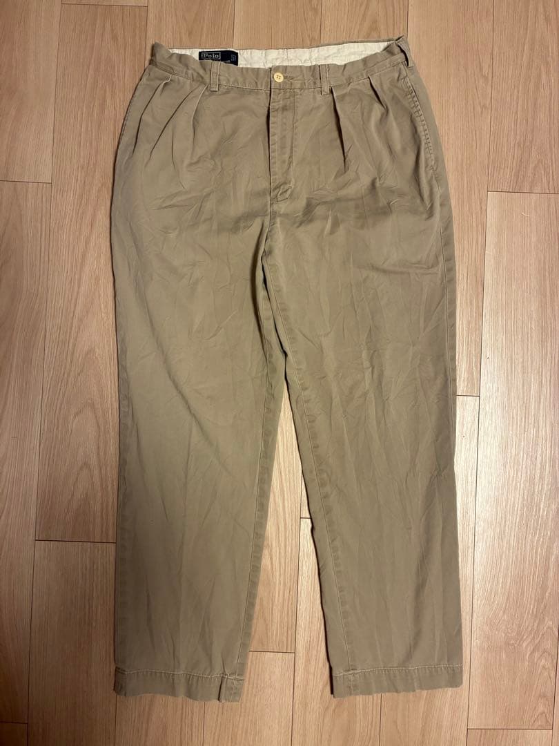 ポロチノ　アンドリューパンツ　2タック　ベージュ　ワイド