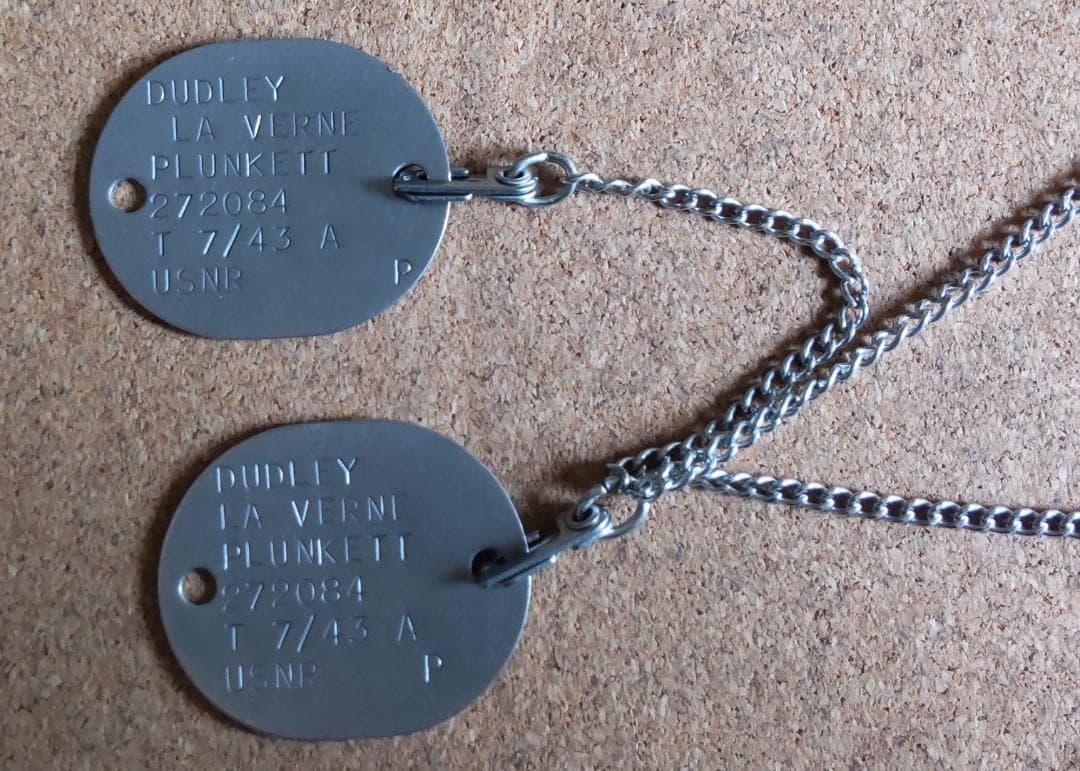 WW2 実物 実名 米海軍 ドッグタグ
