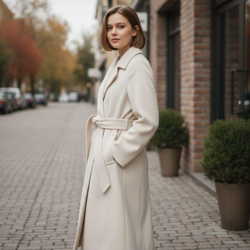 専用✨【美品 アンゴラ シルク】INED　チェスターコート　Aライン　ホワイト