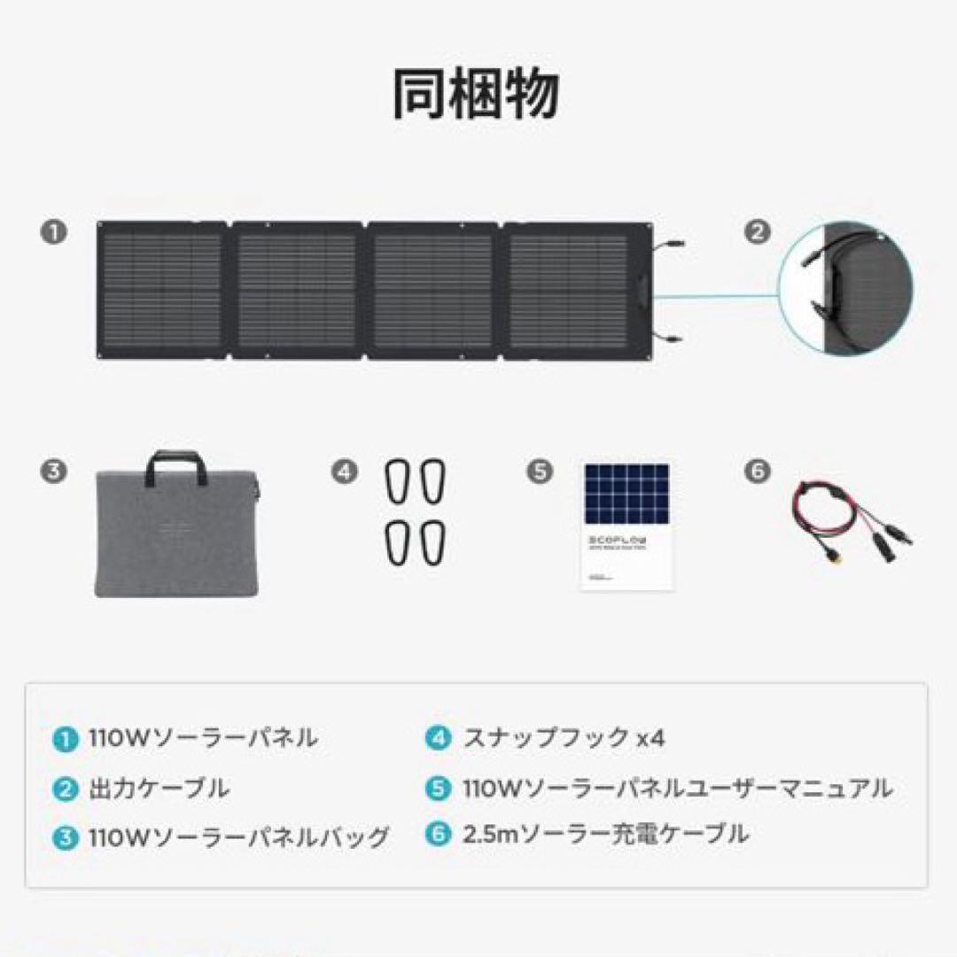 EcoFlow ポータブルソーラーパネル110W 新品・未開封品　セット割引あり