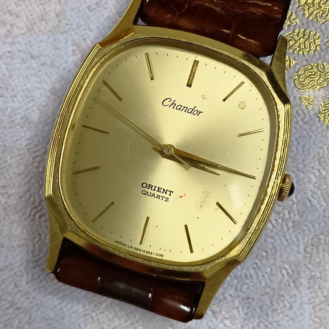 て*る様 【１４金】 オリエント シャンドール クォーツ 14K メンズ 動作品