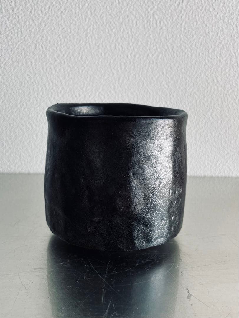 岸野寛　引き出し黒　抹茶碗　茶道