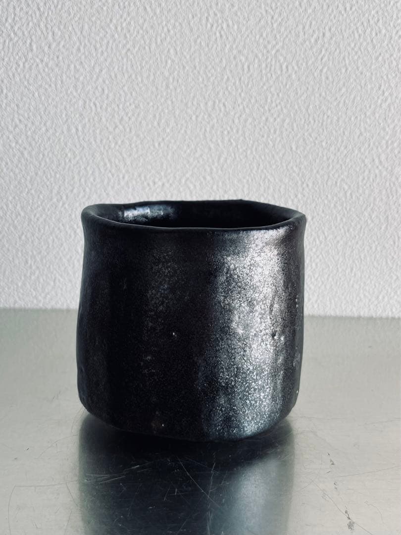 岸野寛　引き出し黒　抹茶碗　茶道