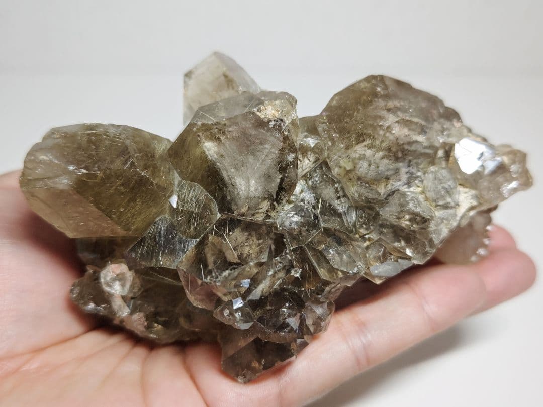 ルチルクォーツ 514g スモーキークォーツ 水晶 原石 鑑賞石 自然石 誕生石