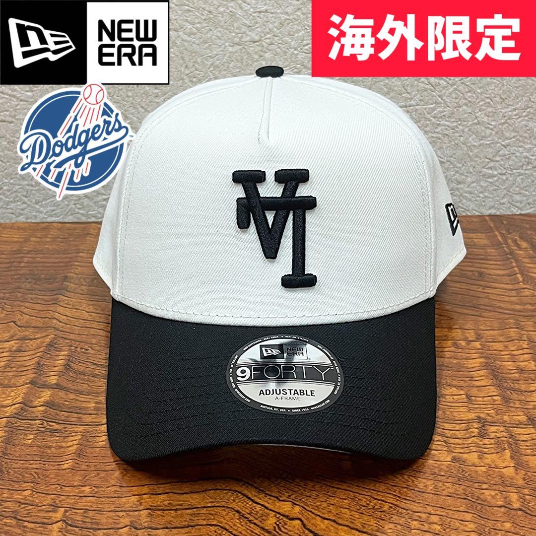 【海外限定】　ニューエラ　ドジャース 9FORTY 逆ロゴ 黒 キャップ