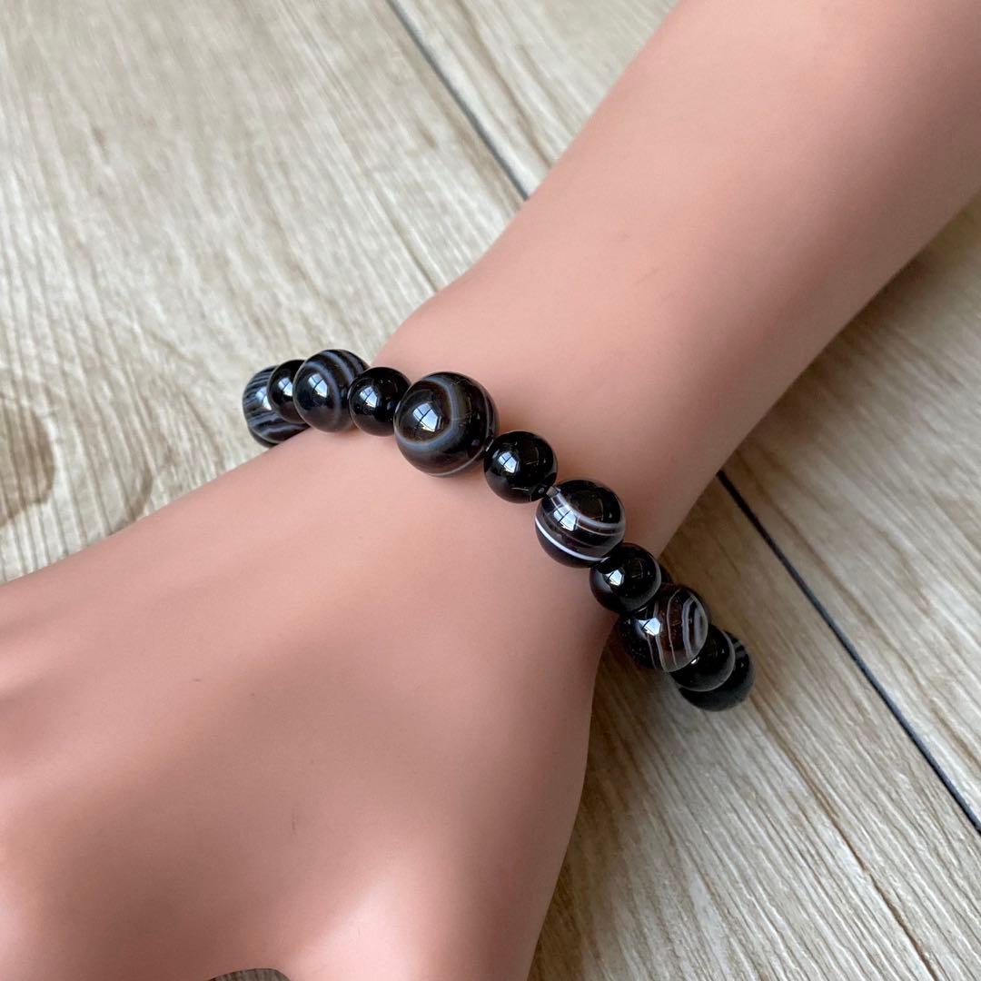 2点・天の眼を持つ最強のお守り/モリオン・アイアゲート/パワーストーンブレスレッ