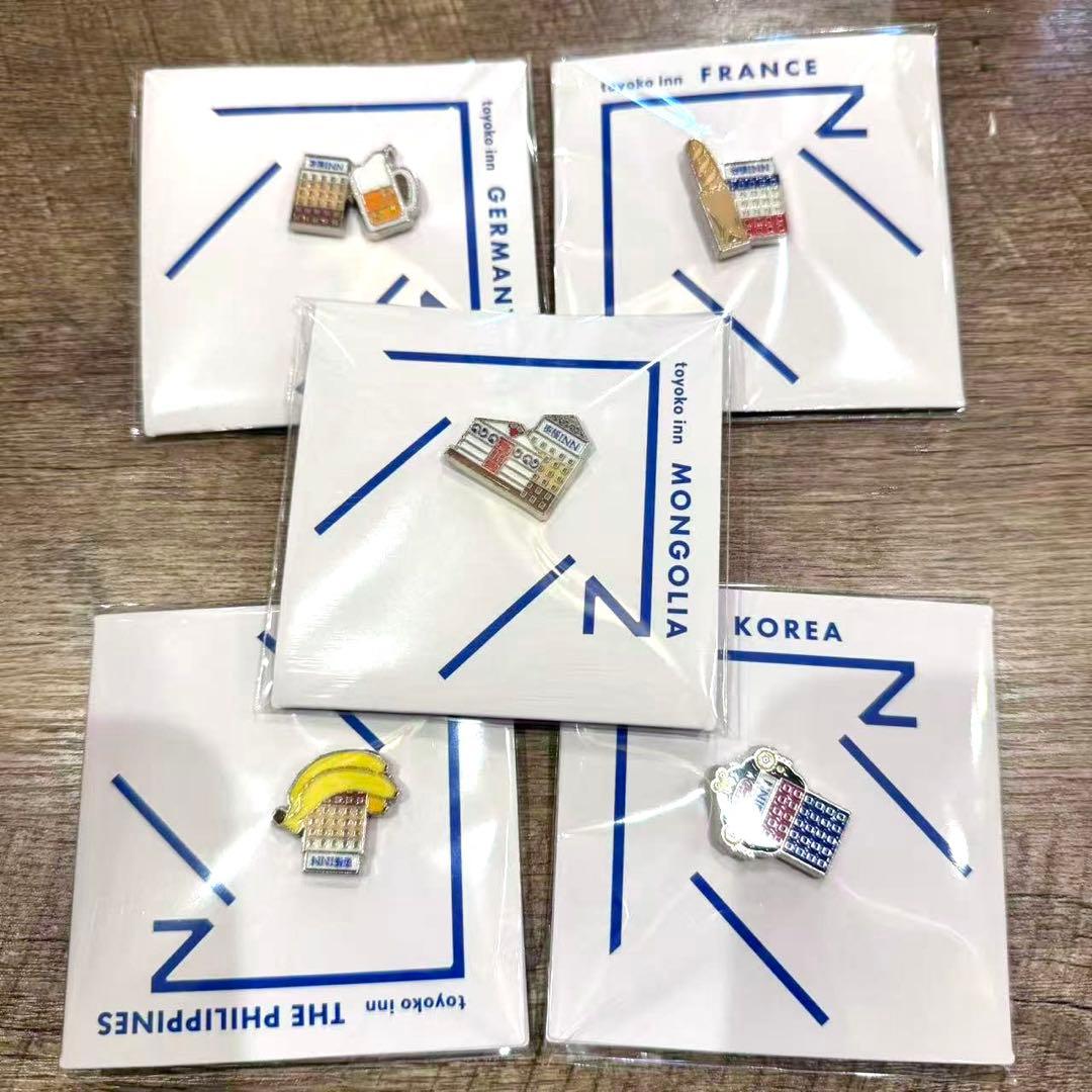 東横インご当地GENKIバッジ　海外5カ国セット