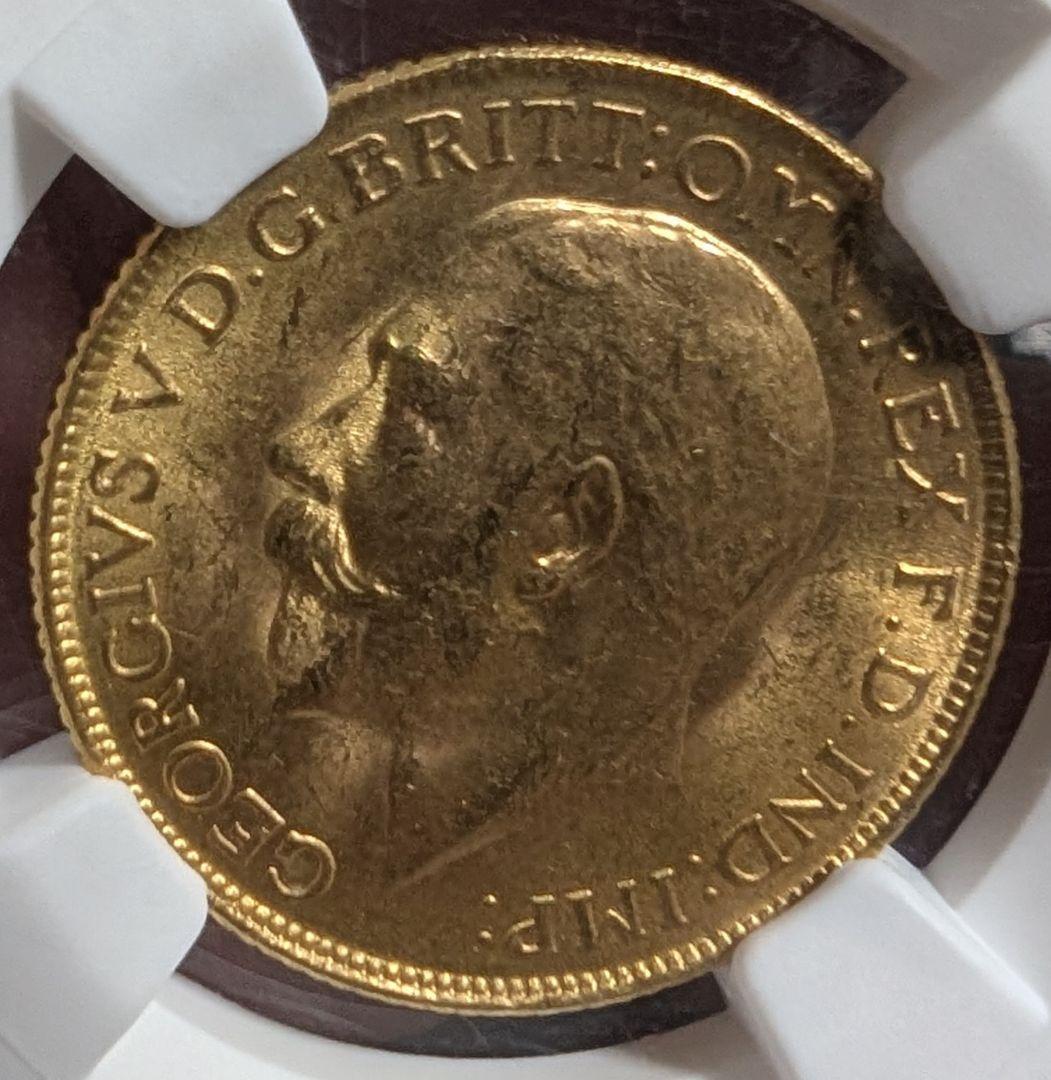 【MS64】1918年 英領インド ジョージ5世 1ポンド ソブリン金貨