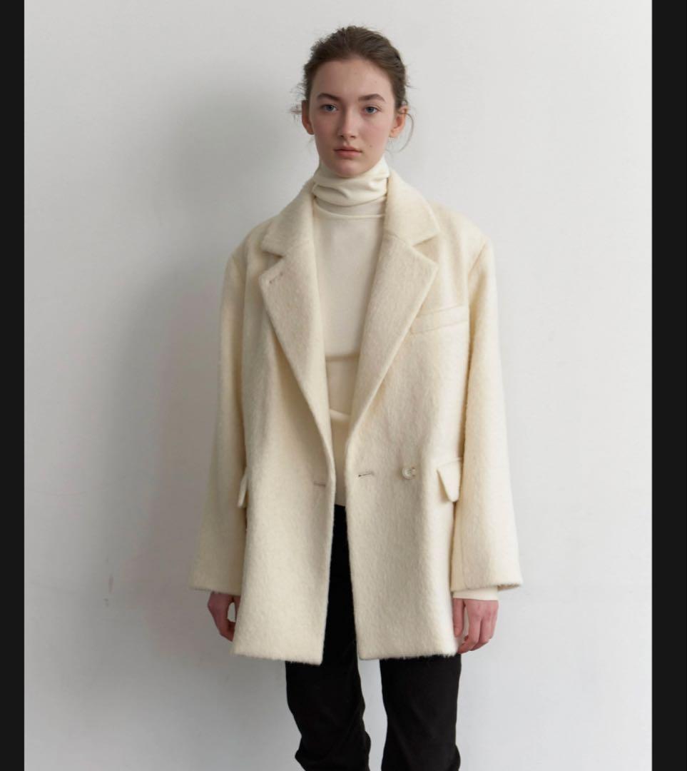 新品 nae. Wool Alpaca Shaggy Coat_Ivory