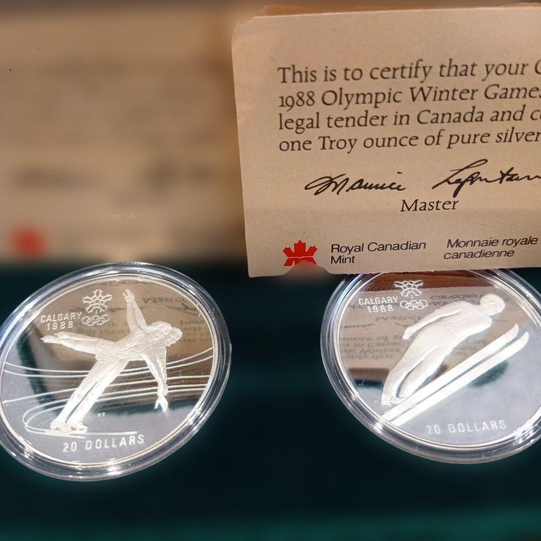 1988年 カルガリーオリンピック 記念硬貨 2枚セット