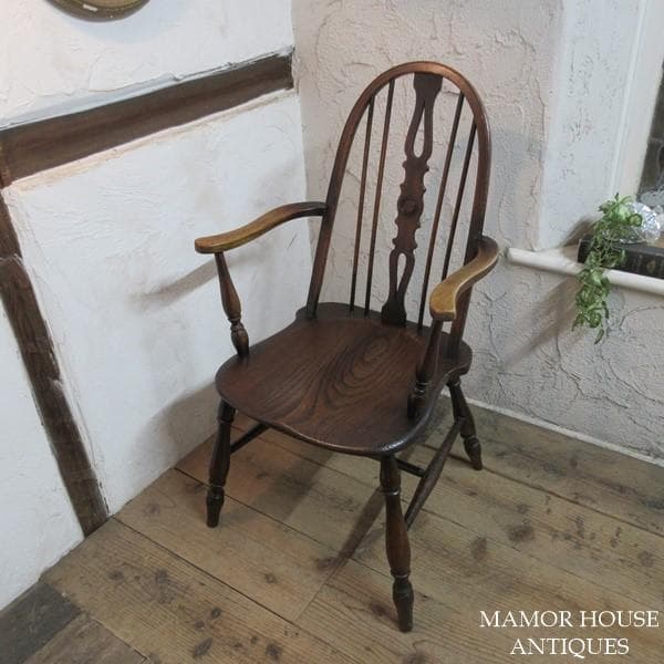 イギリス アンティーク 家具 アームチェア ウィンザーチェア 椅子 4725e