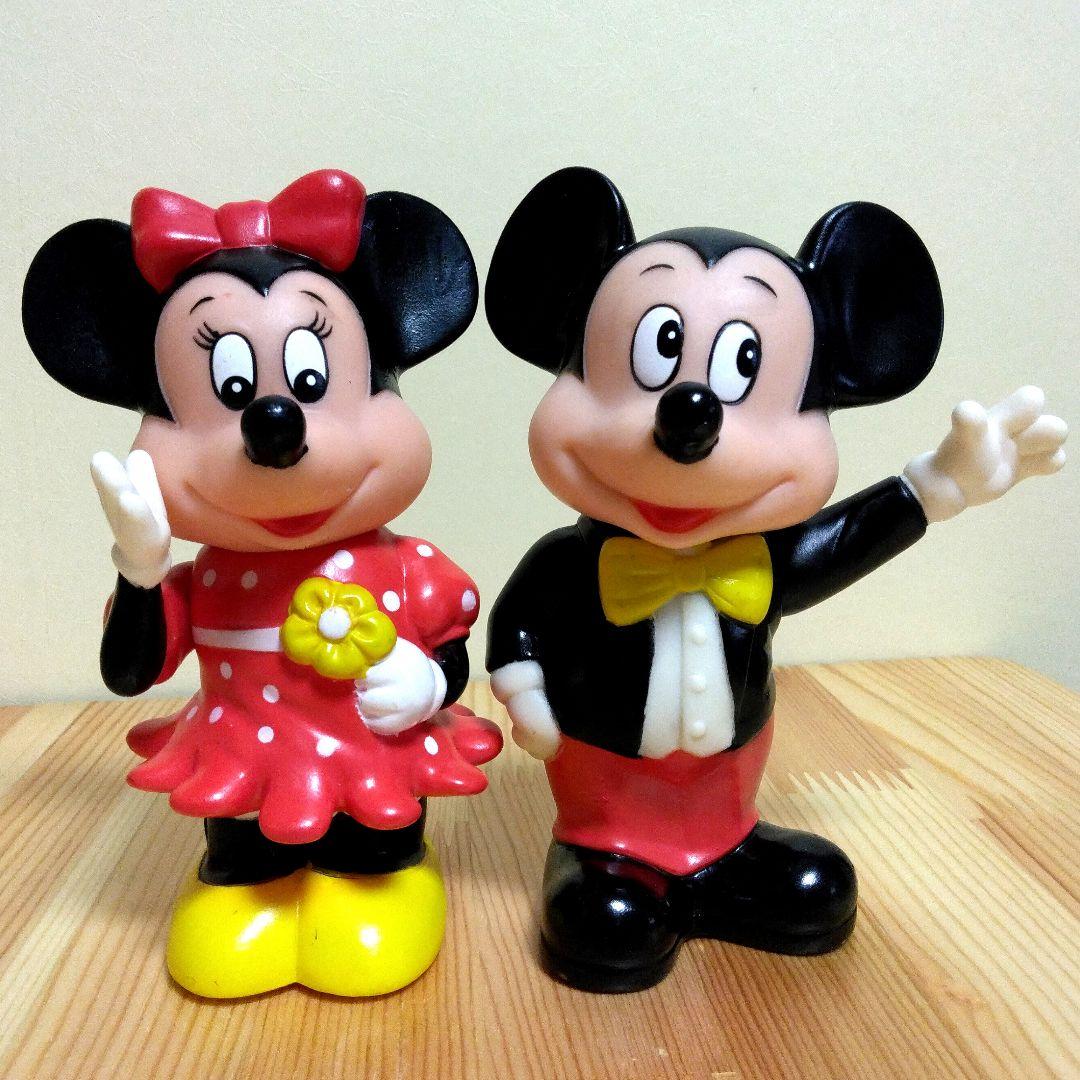 Disney ディズニー 貯金箱 ミッキー ミニー 人形 フィギュア レトロ
