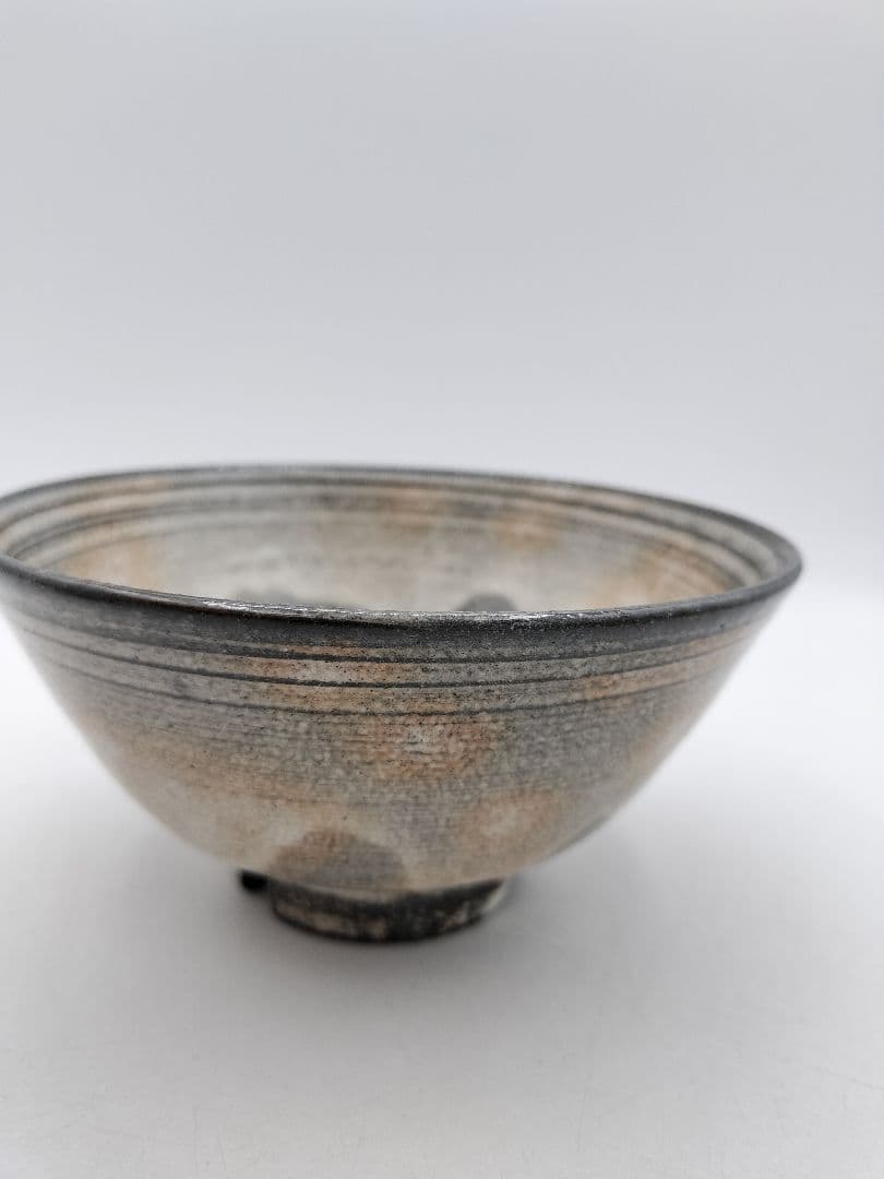 c698 数茶碗 9客 古萩 黄の瀬窯 木箱 茶道具 古物
