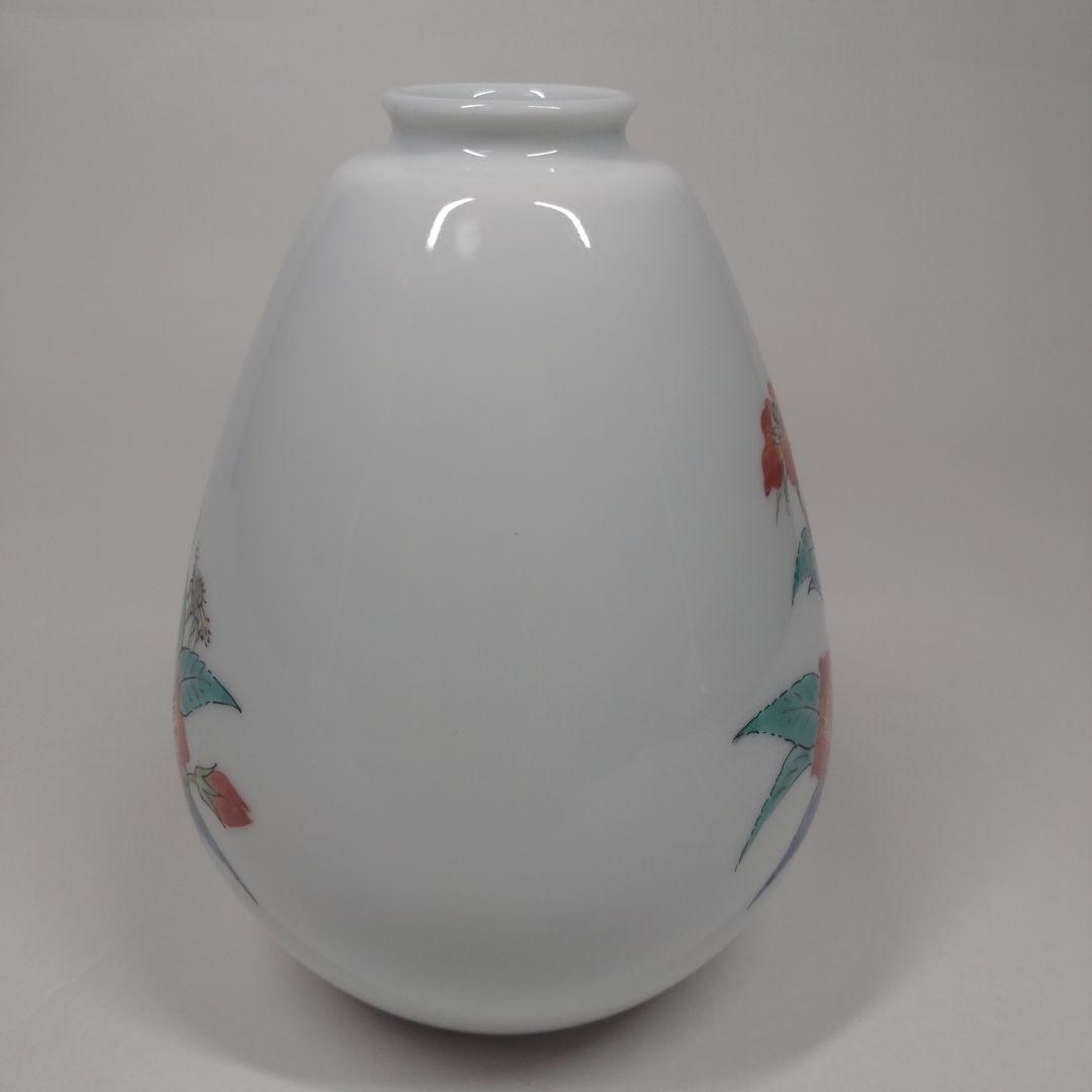 十四代 酒井田柿右衛門 錦 苺花文 一輪差 共箱 栞付／花瓶 花生け 有田焼