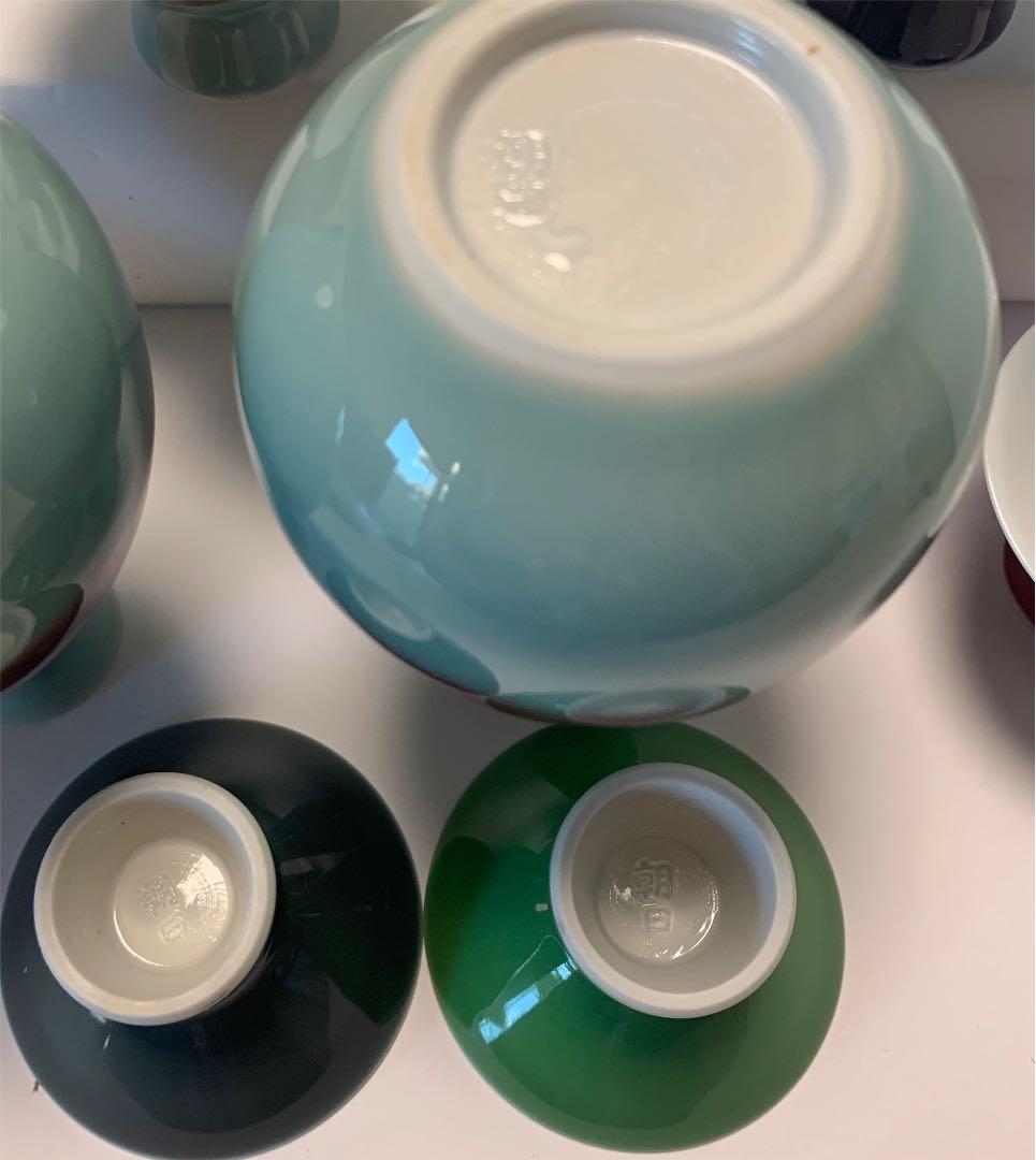 朝日焼 窯変酒器　七十四代 朝日豊斎 作 辰砂　未使用品　古美術　骨董