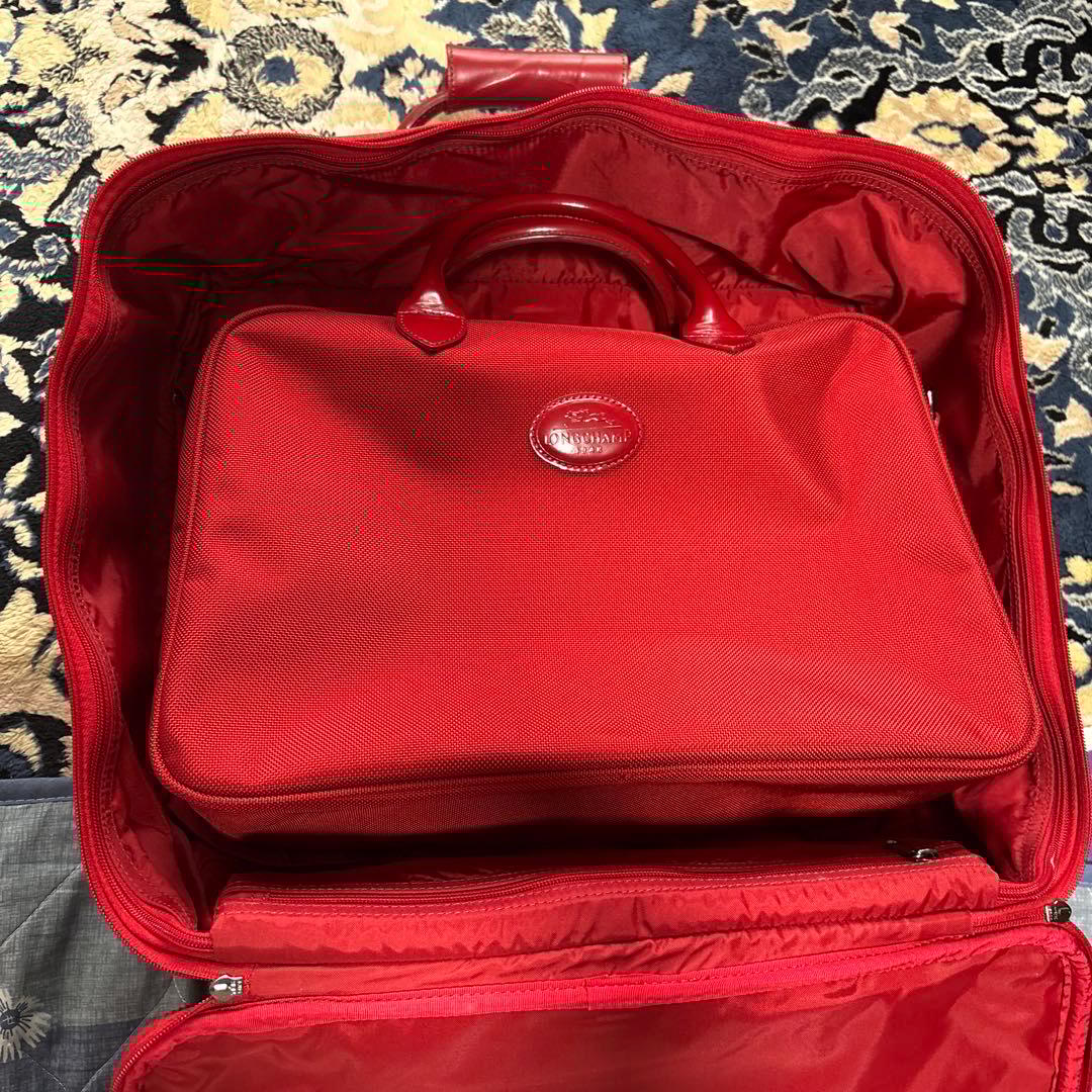 LONGCHAMP ロンシャン　スーツケース　キャーリーバッグ　旅行カバン　赤色