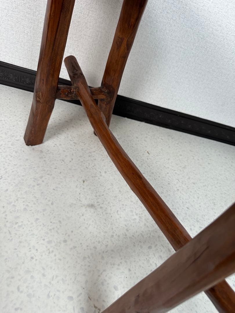 スツール チーク 古材 ヴィンテージ 天然木 無垢 板座 花台 ※i4※