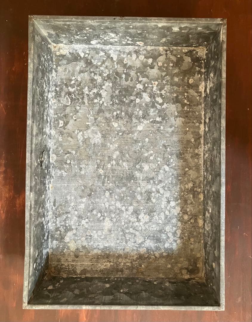 昭和レトロ　ブリキ製ガラス蓋ケース　ブリキ製ショーケース（1枚扉、取り外し可能）