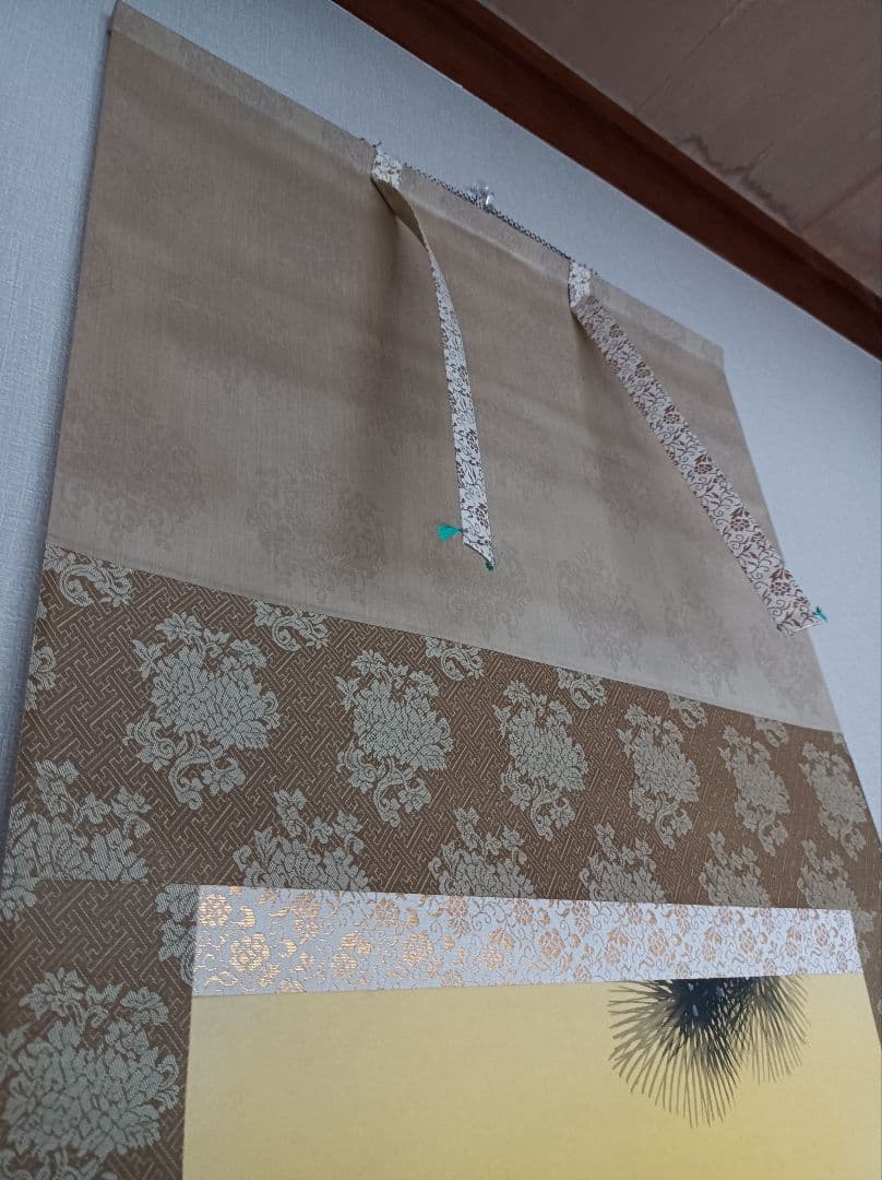 小栗春峰 美品 軸 縁起 鶴 亀 松 竹 梅 仏教 中国 美術 骨董 インテリア