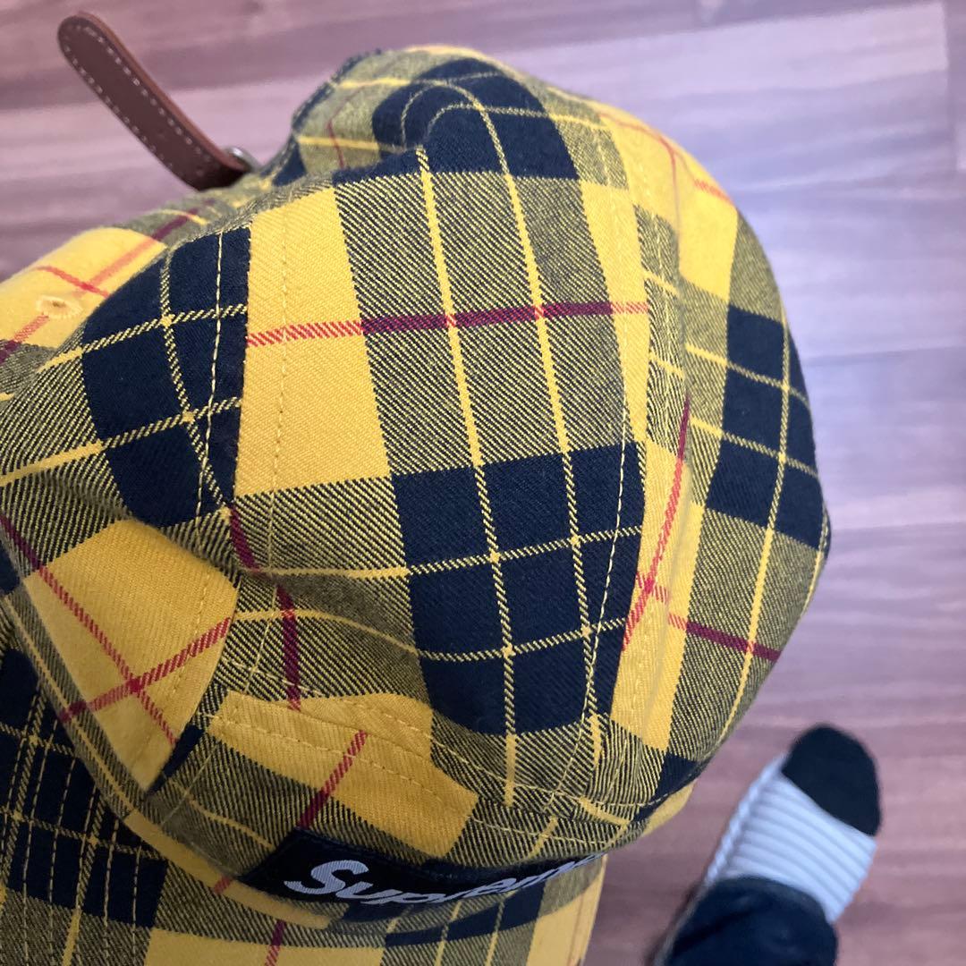 Supreme チェック柄 ワークキャップ　イエロー