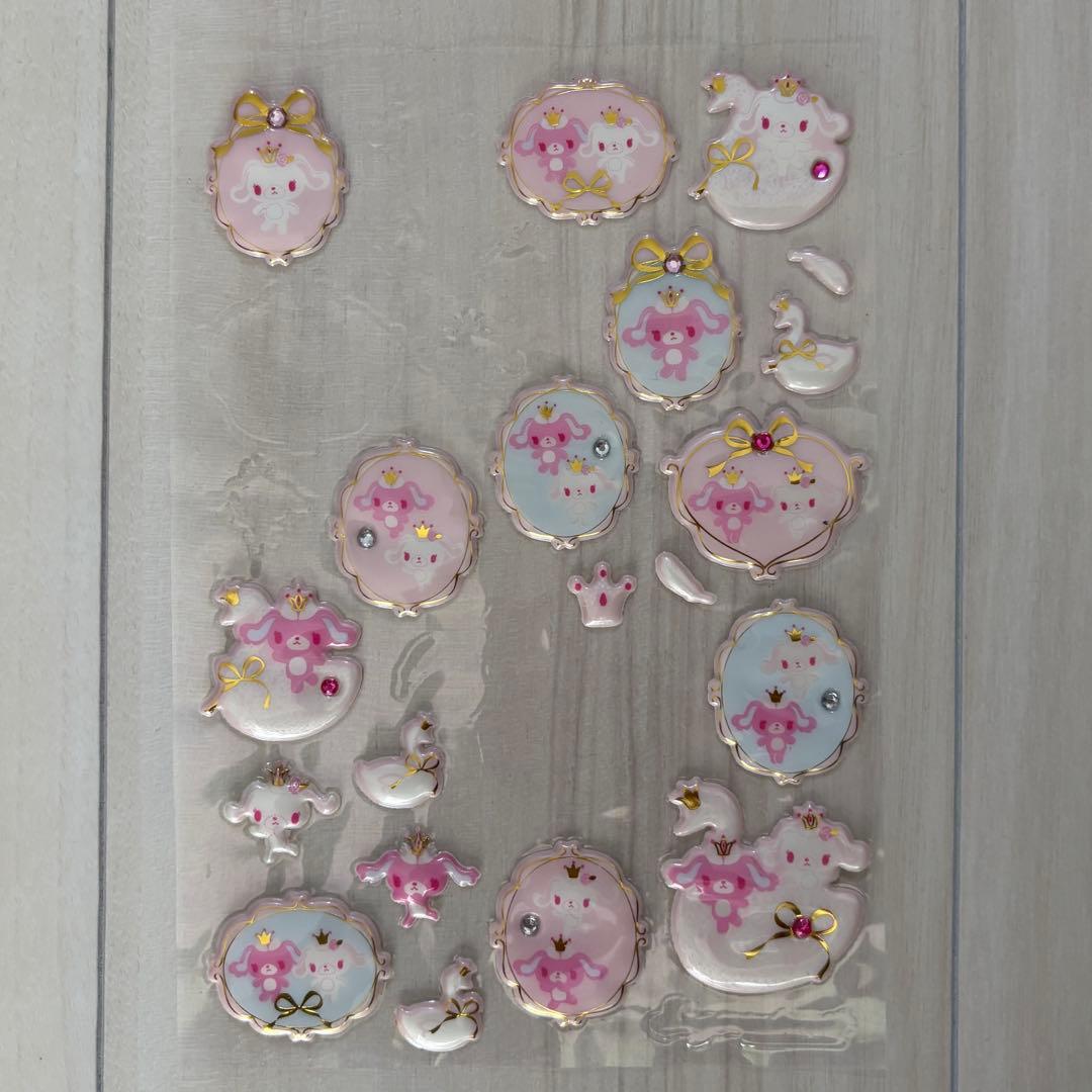 シュガーバニーズ　バレエうさプリマうさ　ぷくぷくシール　ぷっくりシール平成レトロ