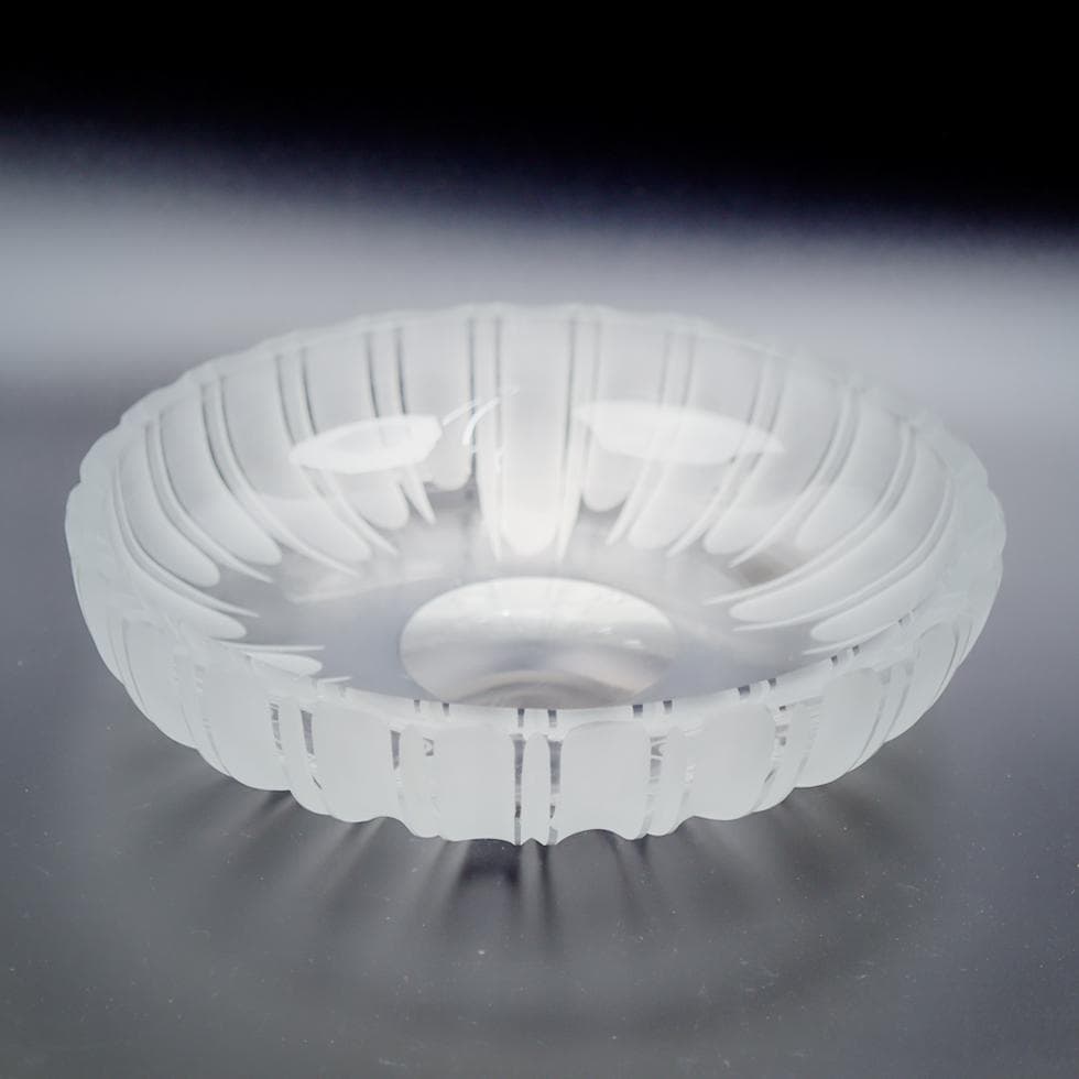 岩田藤七 手吹き サンドブラスト ストライプ 大鉢 30cm