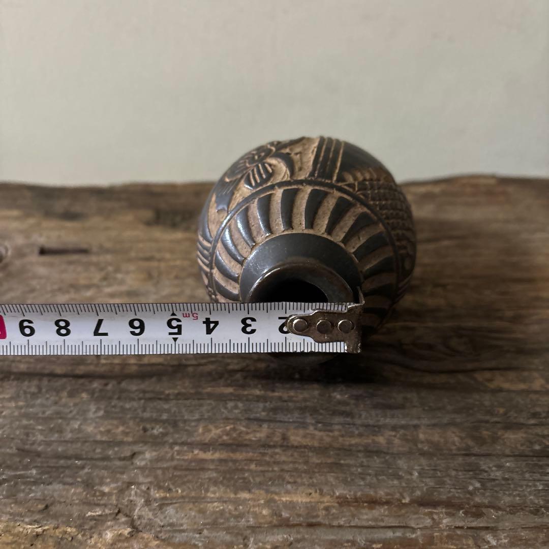 琉球　古典焼　小壺　③壺屋焼　やちむん　古民芸　アンティーク　骨董品　検:李朝.