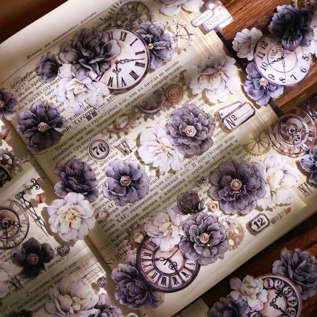 壹洱原创《烟墨白》海外マスキングテープ　マステ 【2372】