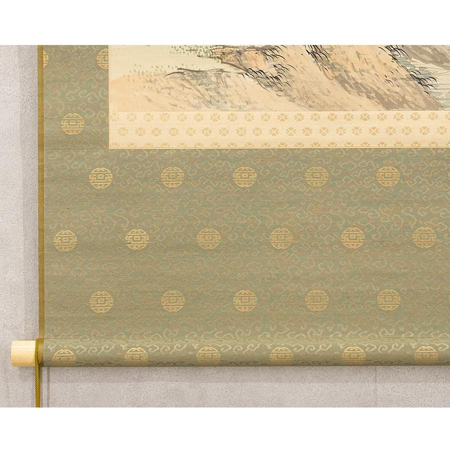 掛軸 小室翠雲 桐蔭避暑図 夏の山水風景人物図 掛軸 共箱 田崎草雲に学ぶ