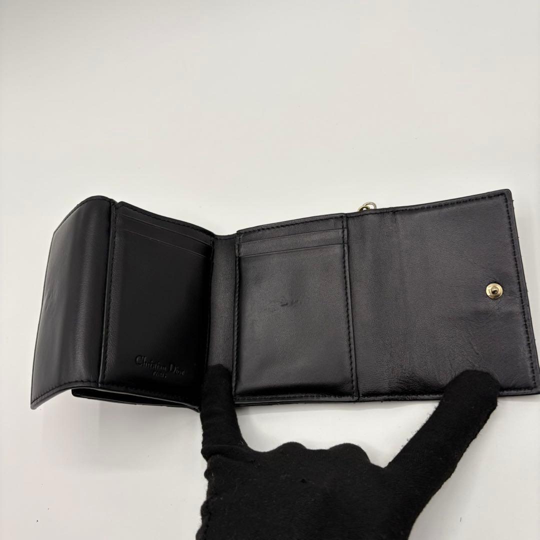 DIOR☆レディ ディオール☆ラムスキン☆ロータスウォレット☆カナージュ☆財布