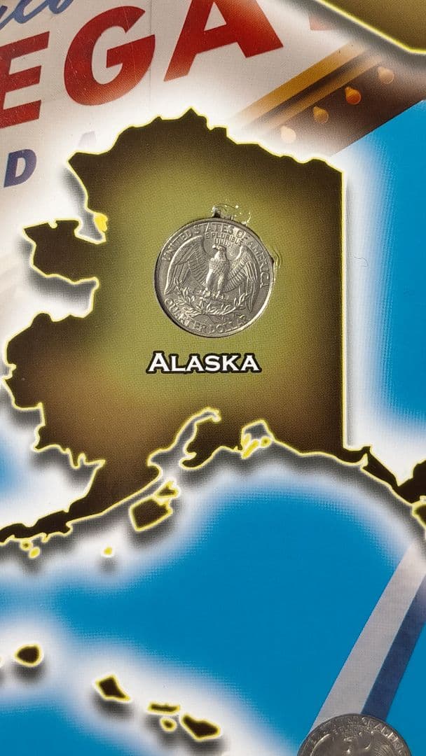 ☆。アメリカ25セントクォーター50州記念アルバム(56枚在中)。