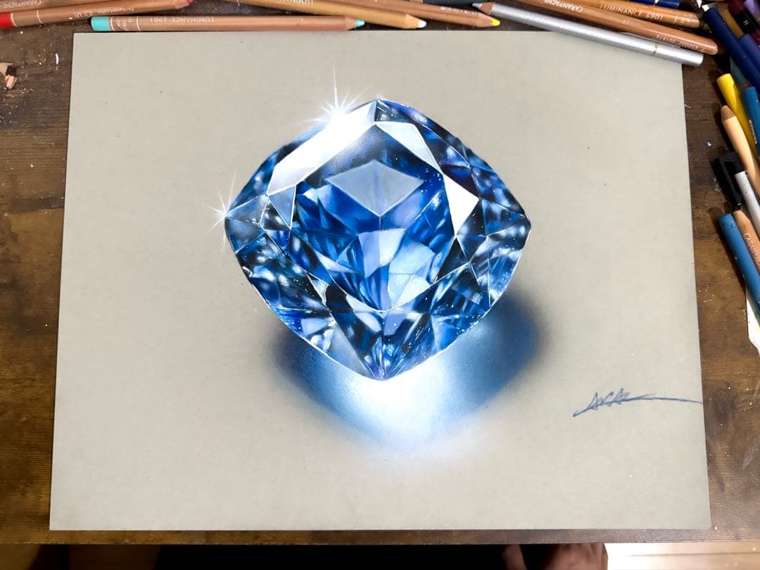 色鉛筆画 サファイア(原画)