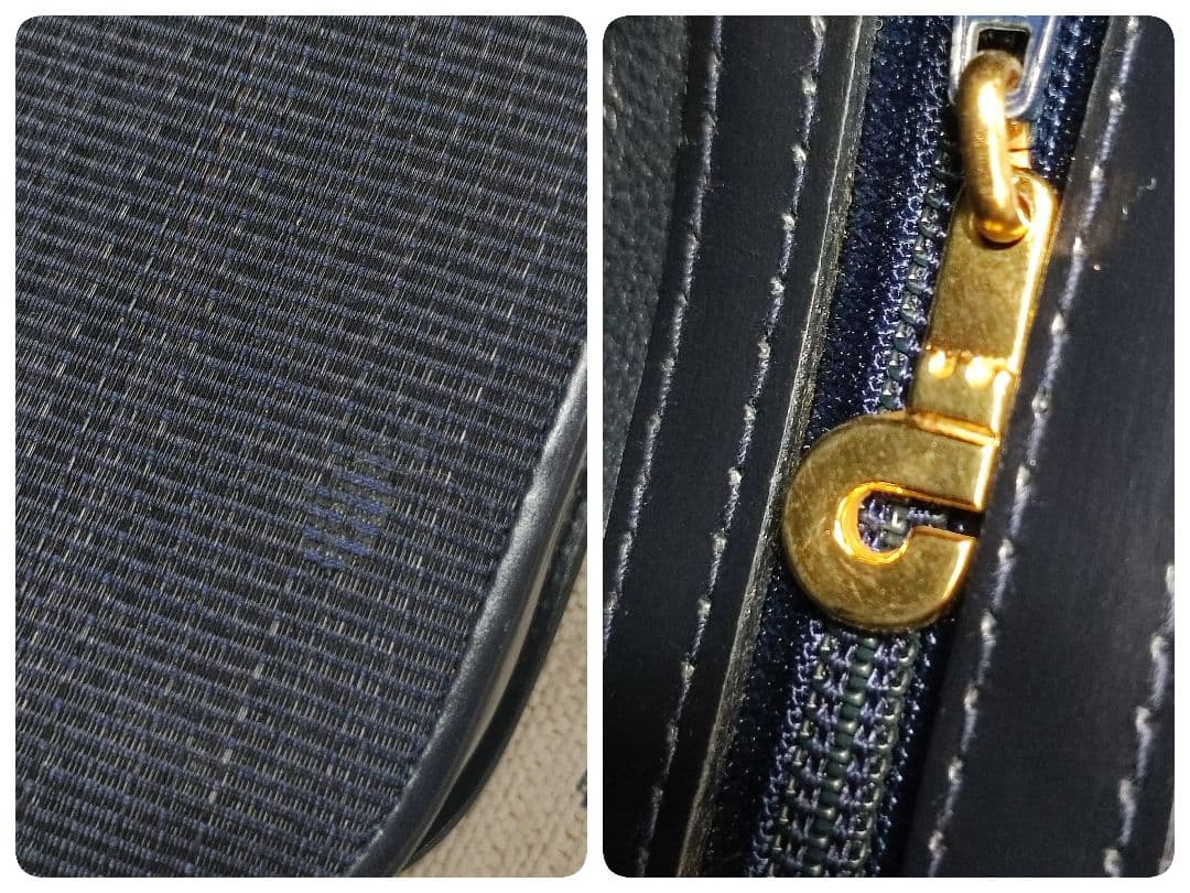 COMTESSE　コンテス　ワンハンドルバッグ　ホースヘアー×レザー　ネイビー