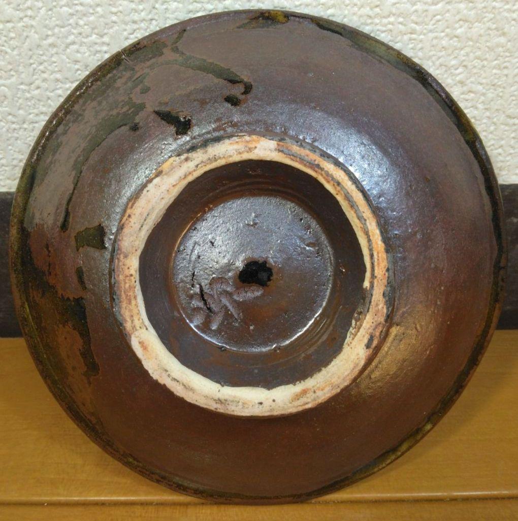 人間国宝 金城次郎 壷屋焼魚文皿 栞 共箱 美品 壺屋焼 やちむん 魚2匹井桁文