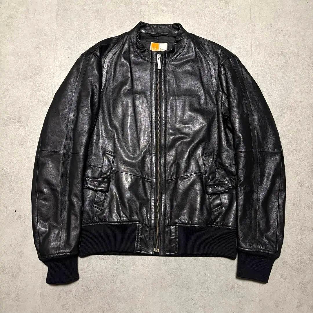 E.Z. BY ZEGNA ゼニア　レザージャケット ライダース　ブルゾン　L