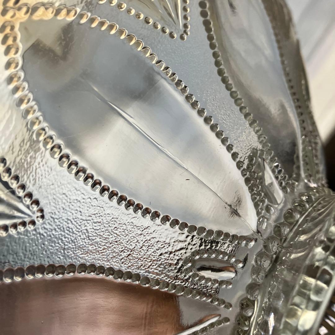 イギリスアンティーク　ノースウッド　オパールセントガラス大型コンポート