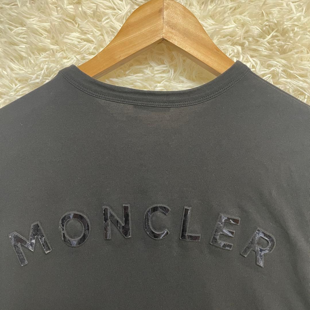 【特別価格】MONCLER ラバー　ロゴ Tシャツ 黒 半袖 立体ロゴ　英字
