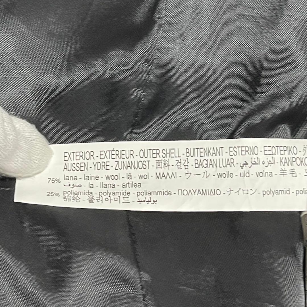 【美品】ZARA ダブルブレスト ウールコート マキシ丈 マンテコ生地 黒 L