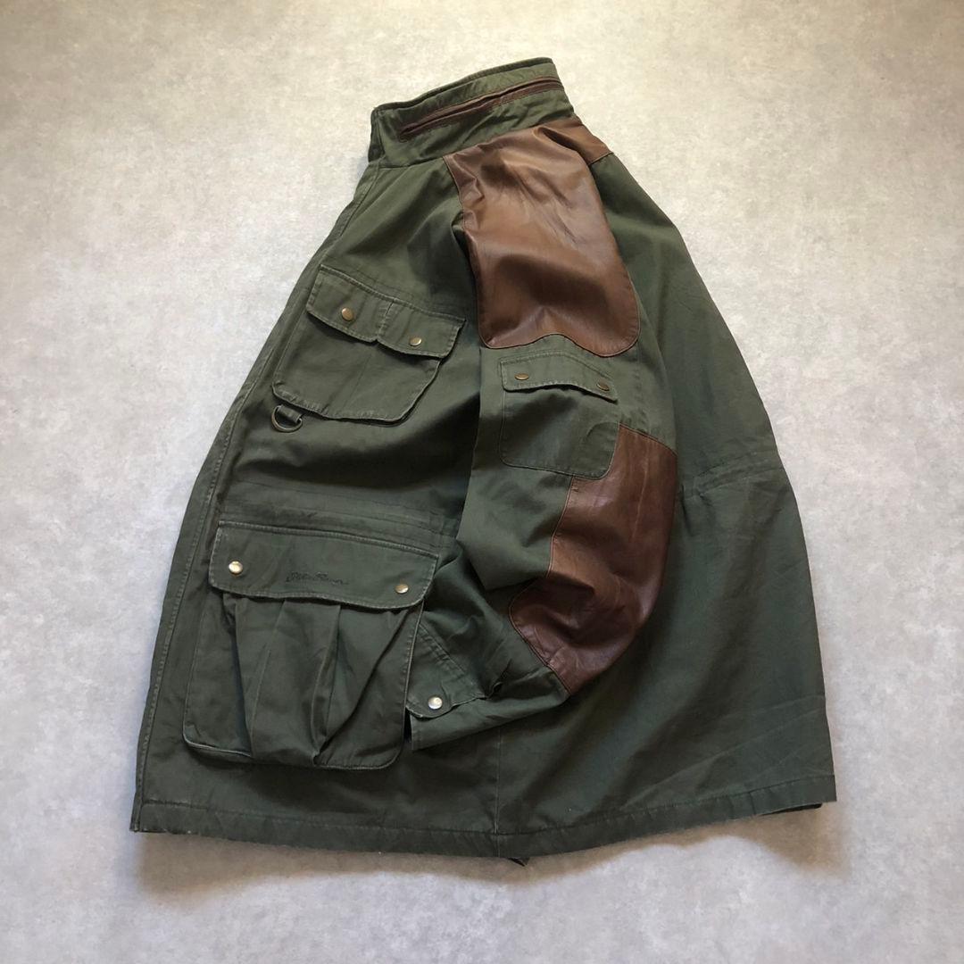 90〜00sヴィンテージエディーバウアーハンティングジャケット切り替えレザー