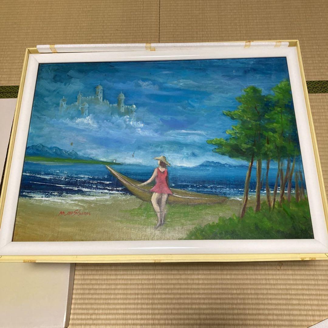 西海幸 作 幼想の城 1996年 直筆証明書付き P20号 風景画
